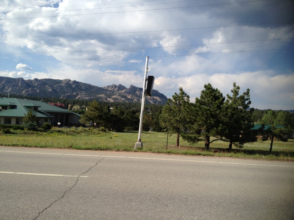 The mountain range on the way out of town. 