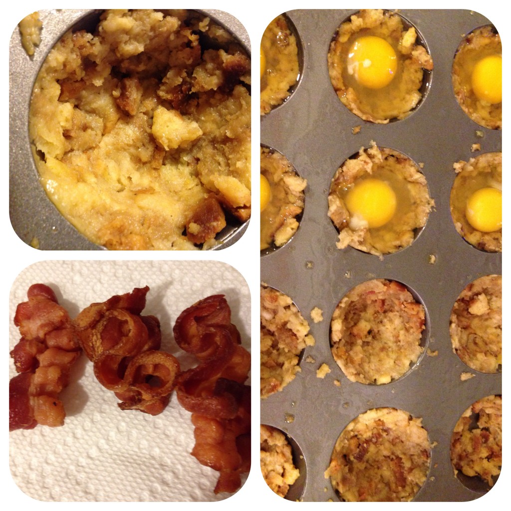 baked eggs in a stuffing cup