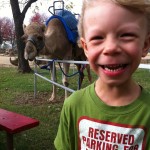 CAMEL! "Do you want to come pet the camel?" asked the animal handler. "No, it is too big," responded Bear.